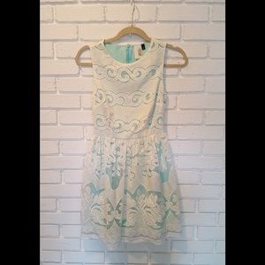 Francesca's blue and ivory lace dress. SMALL.